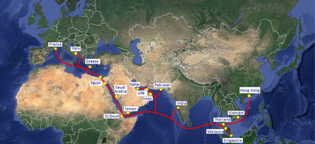 The construction project of the submarine cable system AAE-1 Asia ...